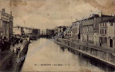 Carte postale ancienne Les Quais — Marans (Charente-Maritime)