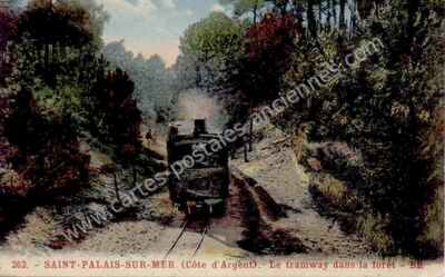 Carte postale ancienne Le tramway dans la forêt — Saint-Palais-sur-Mer (Charente-Maritime)
