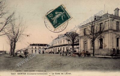 Carte postale ancienne La Gare de l'État — Saintes (Charente-Maritime)