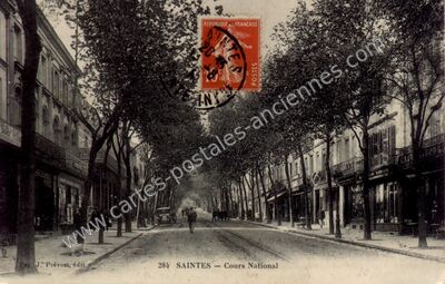 Carte postale ancienne Cours National — Saintes (Charente-Maritime)