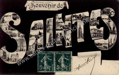 Carte postale ancienne Souvenir — Saintes (Charente-Maritime)