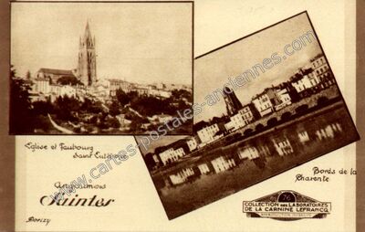 Carte postale ancienne Eglise et Faubourg Saint Euthrope — Saintes (Charente-Maritime)