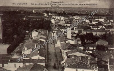 Carte postale ancienne Vue générale de St-Pierre. Vue prise du Clocher vers le Nord-Ouest — Saint-Pierre-d'Oléron (Charente-Maritime)