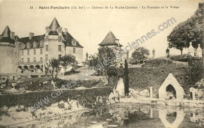 Carte postale ancienne Château de La Roche-Courbon - La Fontaine et le Vivier — Saint-Porchaire (Charente-Maritime)