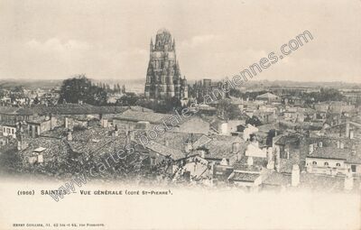 Carte postale ancienne Vue Générale (Côté St-Pierre) — Saintes (Charente-Maritime)