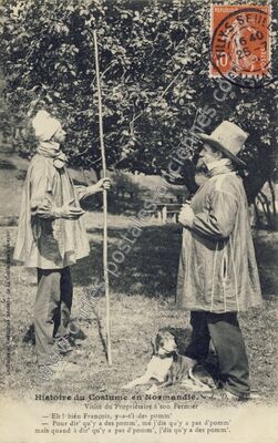 Carte postale ancienne Costumes Normands — Non Localisée (Calvados)