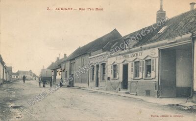 Carte postale ancienne Rue d'en Haut — Aubigny (Calvados)