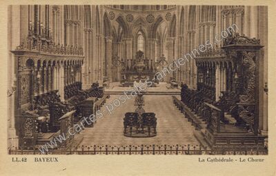 Carte postale ancienne La Cathédrale - Le Chœur — Bayeux (Calvados)