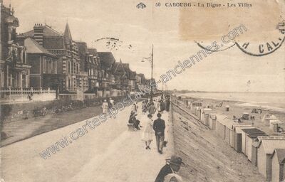 Carte postale ancienne La Digue - Les Villas — Cabourg (Calvados)