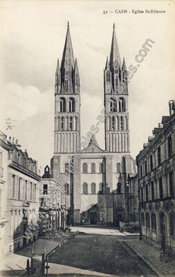 Carte postale ancienne Eglise St-Etienne — Caen (Calvados)