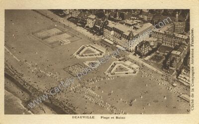 Carte postale ancienne Plage et Bains — Deauville (Calvados)