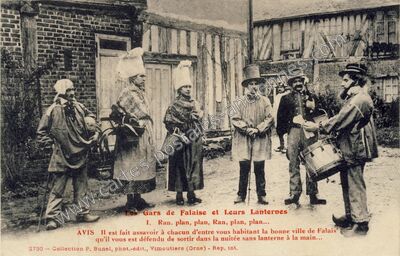Carte postale ancienne Gars et Leurs Lanternes — Falaise (Calvados)