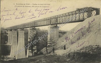 Carte postale ancienne Viaduc de Souleuvre — La Ferrière-Harang (Calvados)