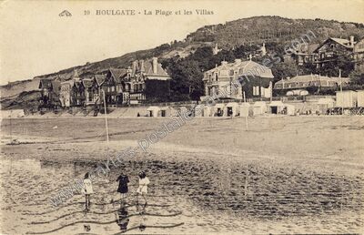 Carte postale ancienne La Plage et les Villas — Houlgate (Calvados)