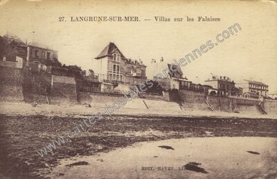 Carte postale ancienne Villas sur les Falaises — Langrune-sur-Mer (Calvados)