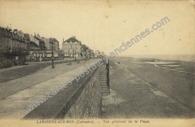 Carte postale ancienne Vue générale de la Plage — Langrune-sur-Mer (Calvados)