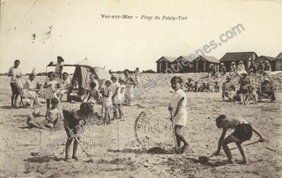 Carte postale ancienne Plage du Paisty-Vert — Ver-sur-Mer (Calvados)
