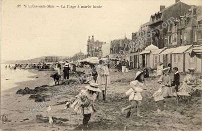 Carte postale ancienne La Plage à marée haute — Villers-sur-Mer (Calvados)