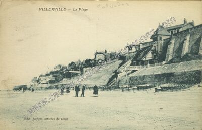 Carte postale ancienne La Plage — Villerville (Calvados)