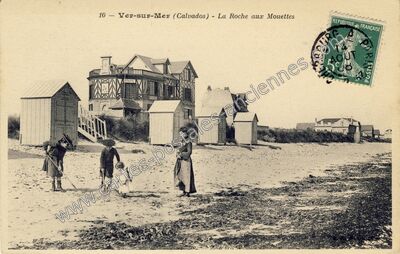 Carte postale ancienne La Roche aux Mouettes — Ver-sur-Mer (Calvados)