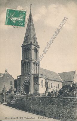Carte postale ancienne L'Eglise (XIIe siècle) — Asnelles (Calvados)