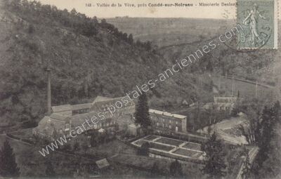 Carte postale ancienne Vallée de la Vère, Minoterie Deslan — Condé-sur-Noireau (Calvados)