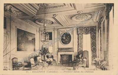 Carte postale ancienne Premier Salon du Château — Balleroy (Calvados)