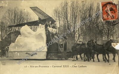 Carte postale ancienne Carnaval XXII - Char Latham — Aix-en-Provence (Bouches-du-Rhône)