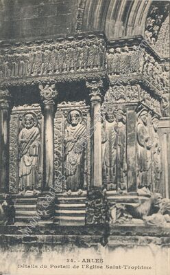 Carte postale ancienne Détails du Portail de l'Église Saint-Trophime — Arles (Bouches-du-Rhône)