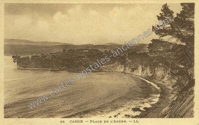 Carte postale ancienne Plage de l'Arène — Cassis (Bouches-du-Rhône)