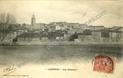Carte postale ancienne Vue Générale — Lambesc (Bouches-du-Rhône)