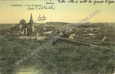 Carte postale ancienne Vue d'Ensemble — Lambesc (Bouches-du-Rhône)