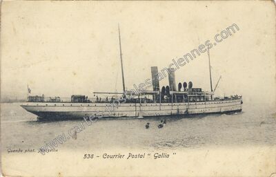Carte postale ancienne Bateau Courrier Postal Gallia — Marseille (Bouches-du-Rhône)