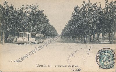 Carte postale ancienne Promenade du Prado — Marseille (Bouches-du-Rhône)