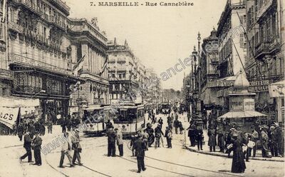 Carte postale ancienne Rue Cannebière — Marseille (Bouches-du-Rhône)