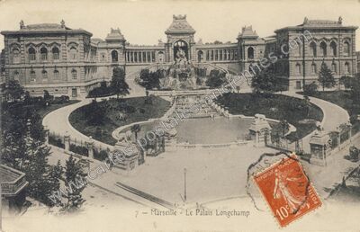 Carte postale ancienne Le Palais Longchamp — Marseille (Bouches-du-Rhône)
