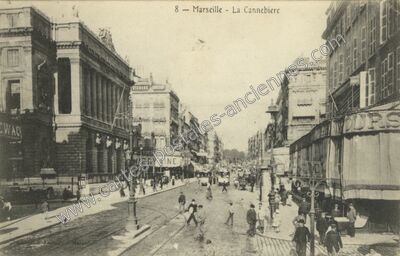 Carte postale ancienne La Cannebiere — Marseille (Bouches-du-Rhône)