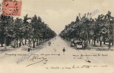 Carte postale ancienne Le Prado — Marseille (Bouches-du-Rhône)