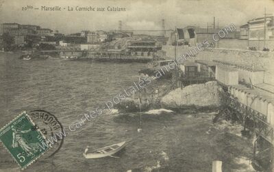 Carte postale ancienne La Corniche aux Catalans — Marseille (Bouches-du-Rhône)