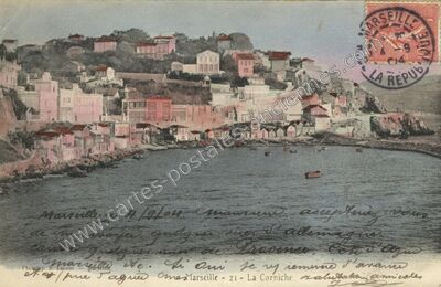 Carte postale ancienne La Corniche — Marseille (Bouches-du-Rhône)