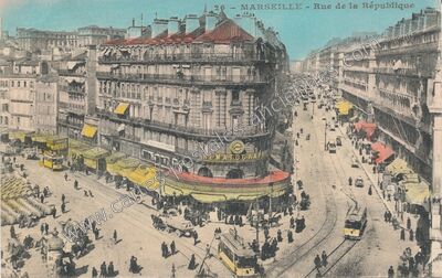 Carte postale ancienne Rue de la République — Marseille (Bouches-du-Rhône)