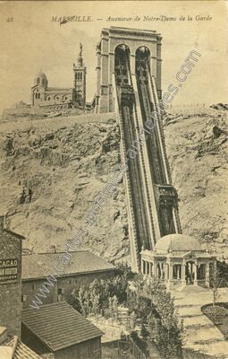 Carte postale ancienne Ascenseur de Notre-Dame de la Garde — Marseille (Bouches-du-Rhône)