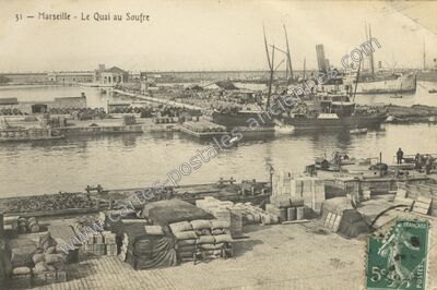 Carte postale ancienne Le Quai au Soufre — Marseille (Bouches-du-Rhône)