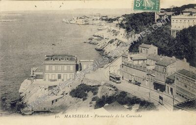 Carte postale ancienne Promenade de la Corniche — Marseille (Bouches-du-Rhône)
