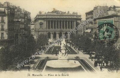 Carte postale ancienne Place de la Boursé — Marseille (Bouches-du-Rhône)