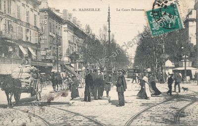 Carte postale ancienne Le Cours Belzunce — Marseille (Bouches-du-Rhône)