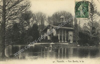 Carte postale ancienne Parc Borély, le lac — Marseille (Bouches-du-Rhône)