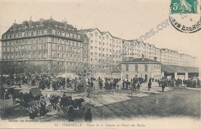 Carte postale ancienne Place de la Joliette et Hôtel des Docks — Marseille (Bouches-du-Rhône)
