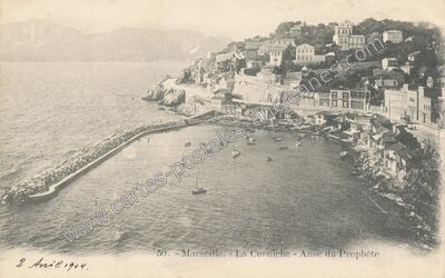 Carte postale ancienne La Corniche - Anse du Prophète — Marseille (Bouches-du-Rhône)