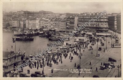 Carte postale ancienne Le Quai des Belges, The Belgians Quay — Marseille (Bouches-du-Rhône)